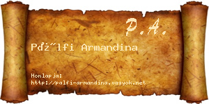 Pálfi Armandina névjegykártya